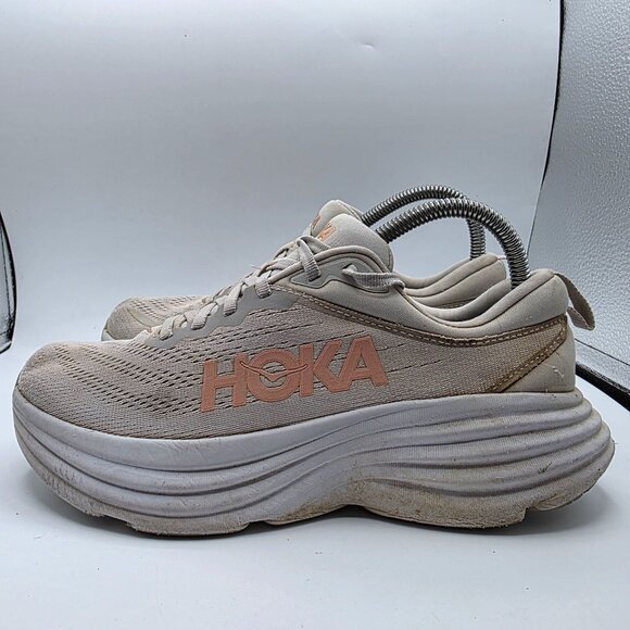 Hoka One One Bondi 8 Womens Size 8.5 B Gray White Athletic Running Shoes - Picture 13 of 13